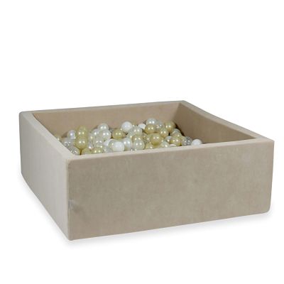 Ball Pit Incl 600 Balls - Velvet Beige (110x110x40cm)