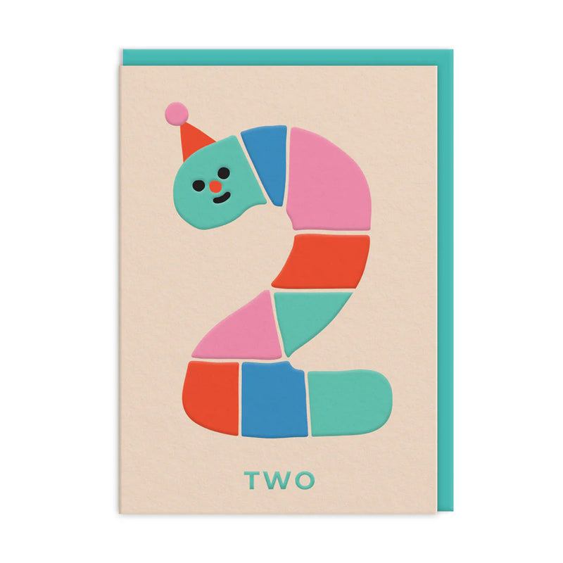 Ohh Deer - Greeting Card Age 2 Rainbow Worm Birthday - Swanky Boutique Malta 