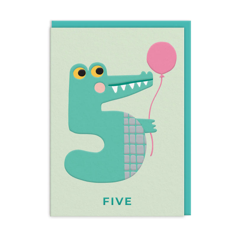 Ohh Deer - Greeting Card Age 5 Crocodile Birthday - Swanky Boutique Malta 
