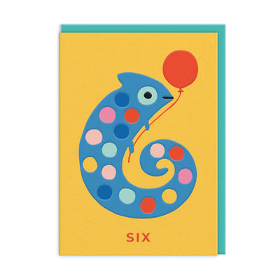 Ohh Deer - Greeting Card Age 6 Chameleon  Birthday - Swanky Boutique Malta 