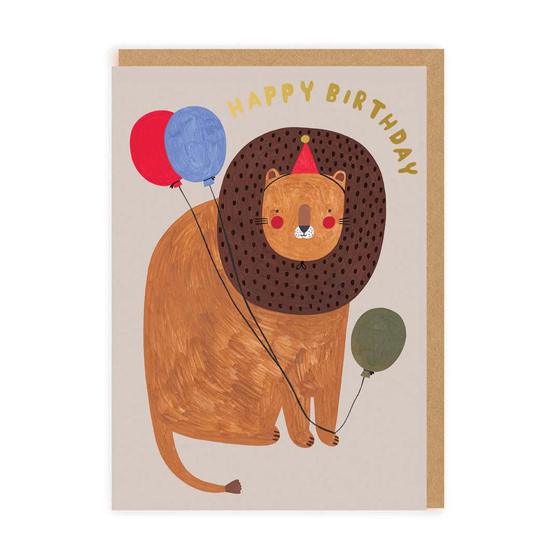 Ohh Deer - Greeting Card Balloons and Lion Birthday - Swanky Boutique Malta 