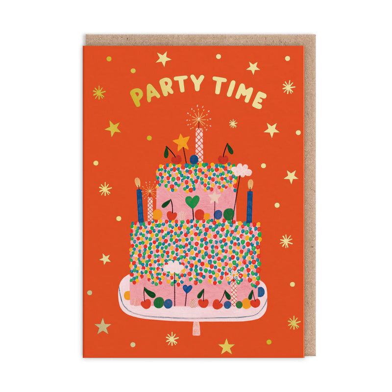 Ohh Deer - Greeting Card Party Time Red Cake Birthday - Swanky Boutique Malta 