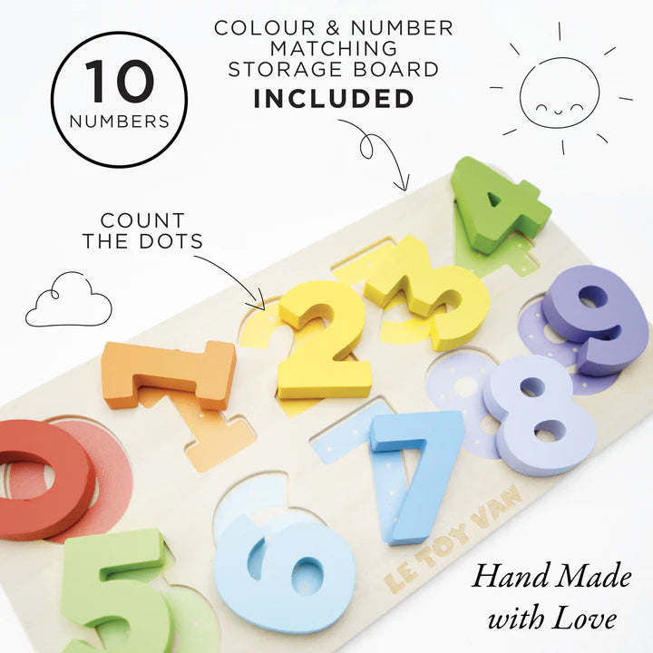 Counting Wooden Numbers Shape Sorter - 11 Pieces