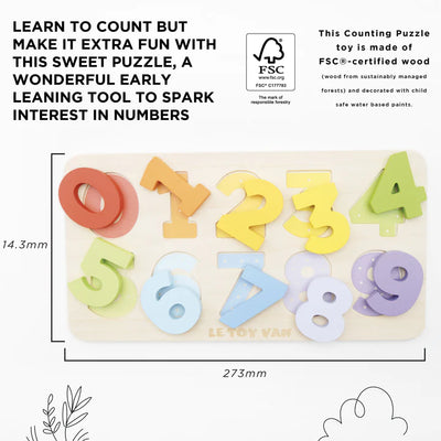 Counting Wooden Numbers Shape Sorter - 11 Pieces