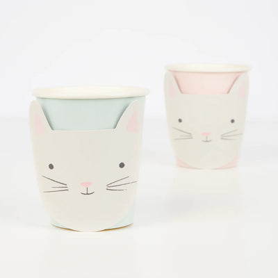 Meri Meri Party Cups, (Pack of 8) - Cute Kitten- swanky boutique malta