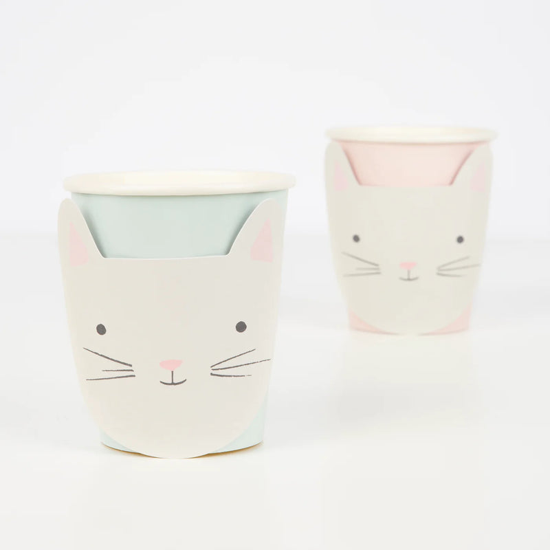Meri Meri Party Cups, (Pack of 8) - Cute Kitten- swanky boutique malta