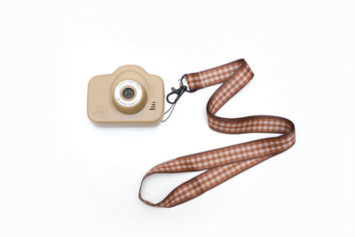 mrs ertha - My First Digital Camera (Incl 4GB Memory Card), Cam Cam - Peanut with Vintage Squares Strap - swanky boutique malta
