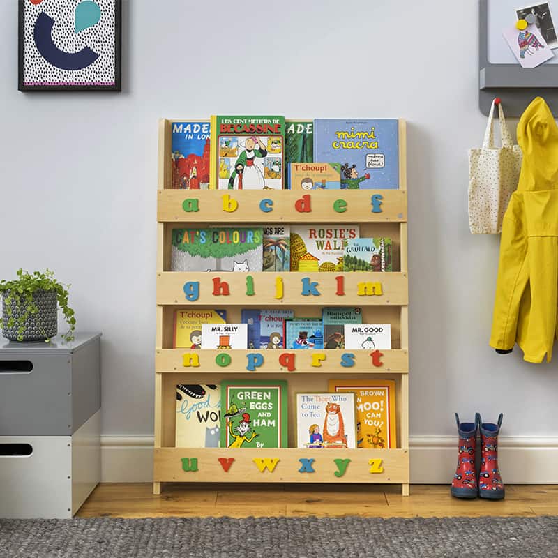 tidy books -Bookcase - Natural with Multi-Coloured Alphabet - swanky boutique malta