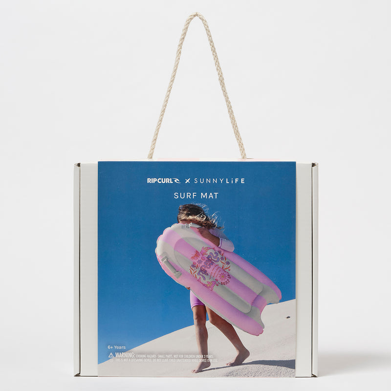SunnyLife Kids Surf Mat - Dolphin Surf Co /Pink Stripe- Swanky Boutique Malta