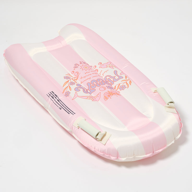 SunnyLife Kids Surf Mat - Dolphin Surf Co /Pink Stripe- Swanky Boutique Malta