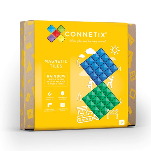 Magnetic Tiles, Rainbow - Base Plate Pack Rainbow (2 Pieces)
