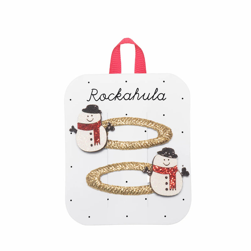 Rockahula - Hair Accessories - Snowman Glitter Clips - Swanky Boutique Malta 