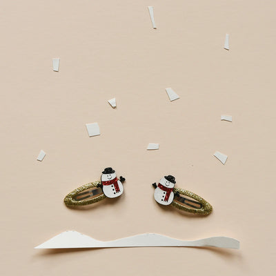 Rockahula - Hair Accessories - Snowman Glitter Clips - Swanky Boutique Malta 