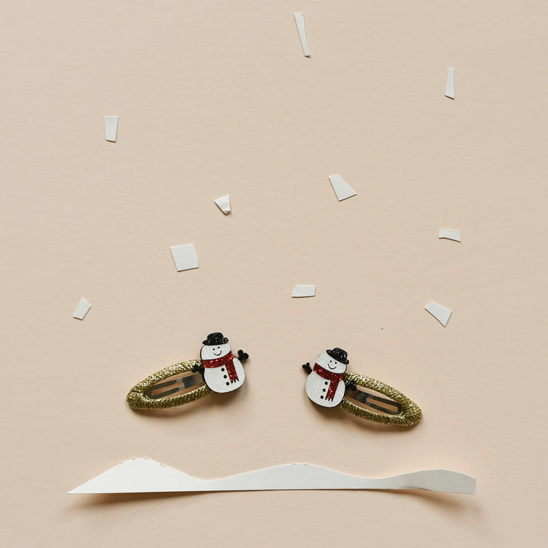 Rockahula - Hair Accessories - Snowman Glitter Clips - Swanky Boutique Malta 