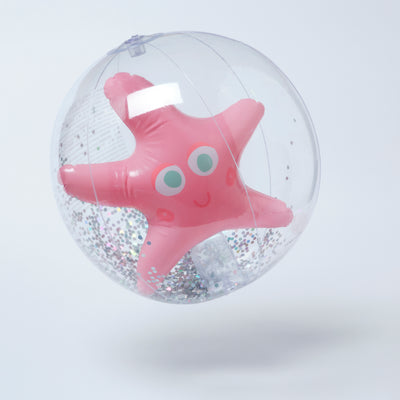 Beach Ball, 3D Inflatable - Ocean Treasure Rose