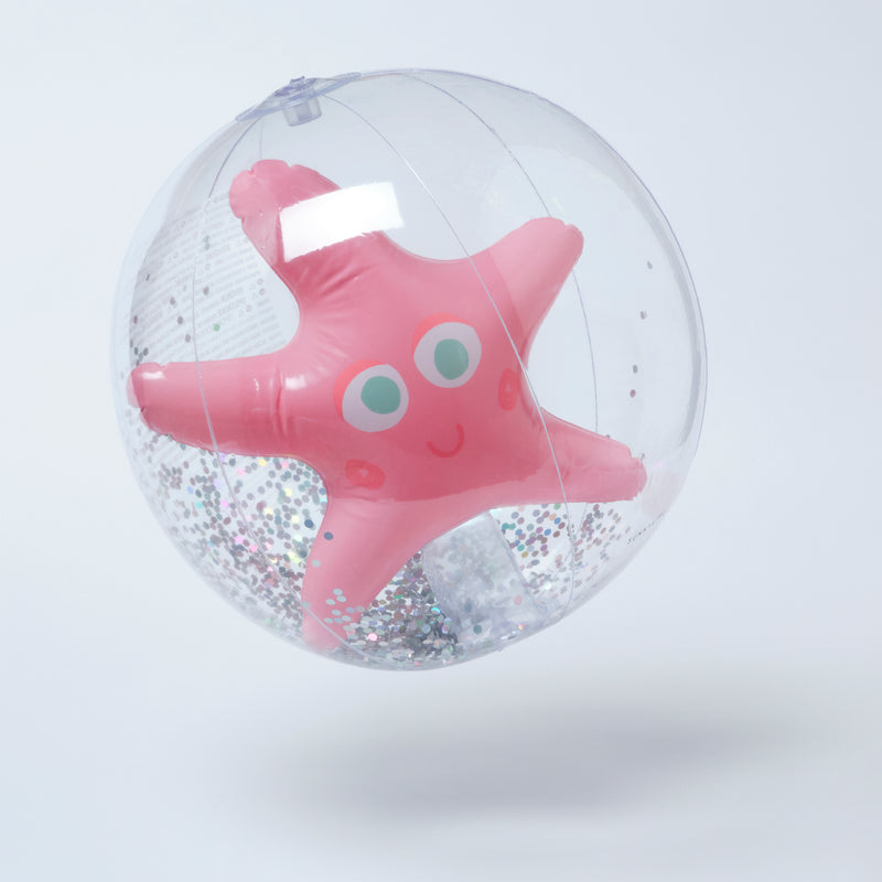 Beach Ball, 3D Inflatable - Ocean Treasure Rose