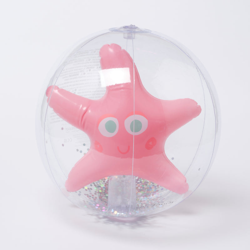 Beach Ball, 3D Inflatable - Ocean Treasure Rose