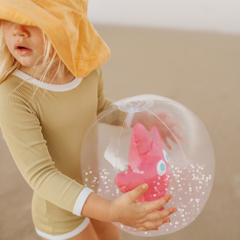 Beach Ball, 3D Inflatable - Ocean Treasure Rose