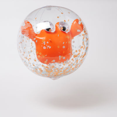 sunny life - Beach Ball, 3D Inflatable - Sonny the Sea Creature Neon Orange - swanky boutique malta