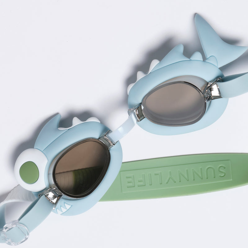 sunny life - Swim Goggles (3-6 Years) - Shark Tribe Khaki - swanky boutique malta