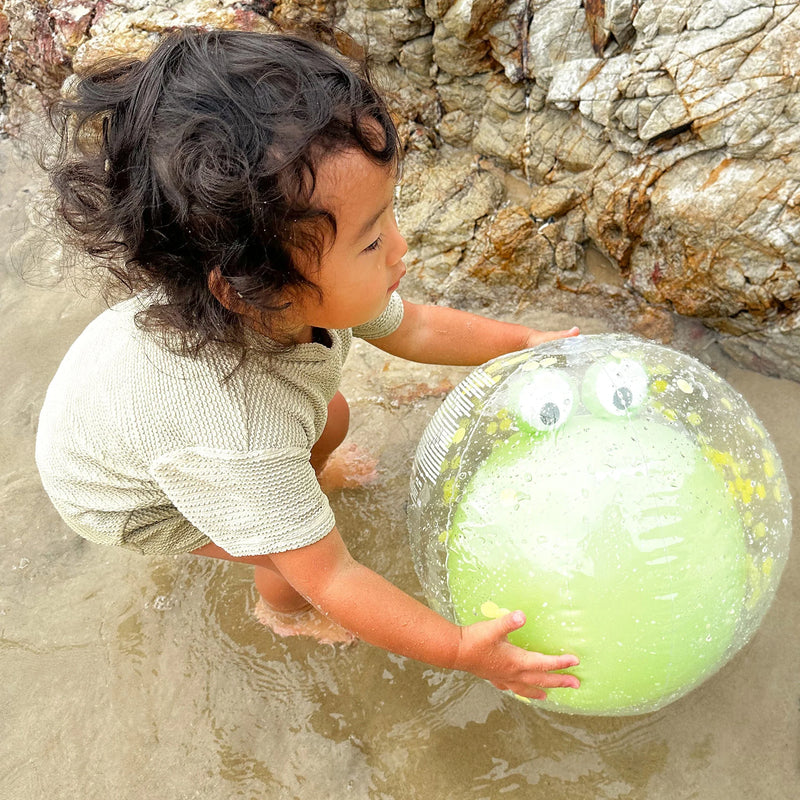 Sunny Life - 3D Inflatable Beach Ball Cookie the Croc Light Khaki - Swanky Boutique