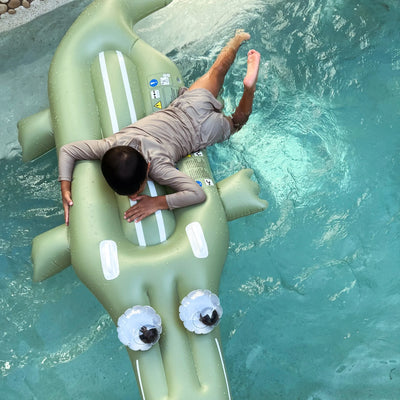 Sunny Life - Kids Lie-On Float Cookie the Croc Khaki - Swanky Boutique