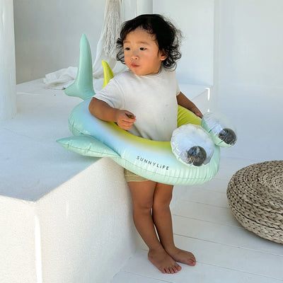 Sunny Life - Kids Tube Pool Ring Salty the Shark Multi- Swanky Boutique