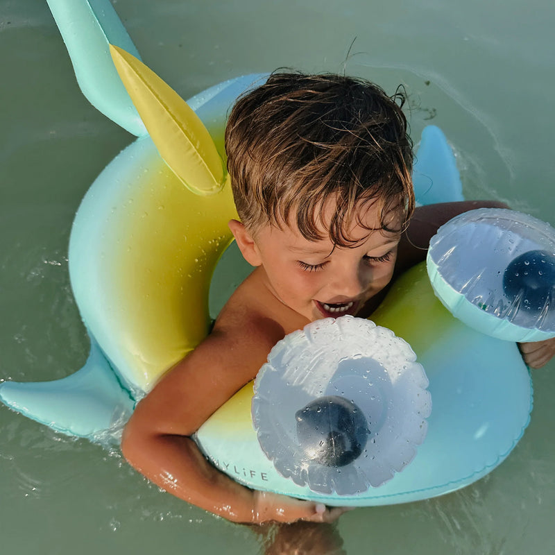 Sunny Life - Kids Tube Pool Ring Salty the Shark Multi- Swanky Boutique