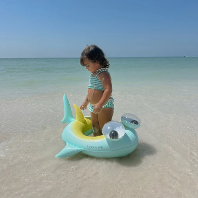 Sunny Life - Kids Tube Pool Ring Salty the Shark Multi- Swanky Boutique