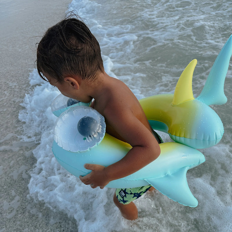 Sunny Life - Kids Tube Pool Ring Salty the Shark Multi- Swanky Boutique