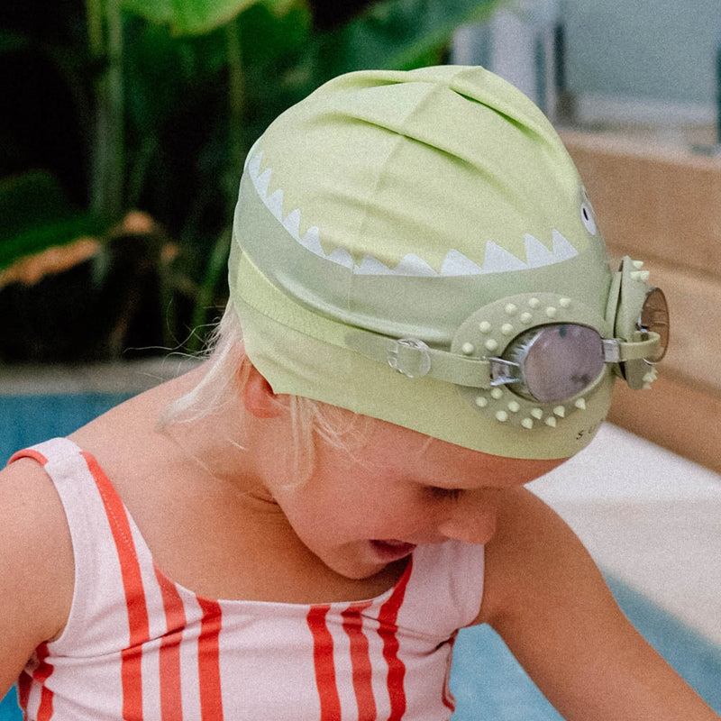 Sunny Life - Kids Swim Goggles - Cookie the Croc Khaki- Swanky Boutique