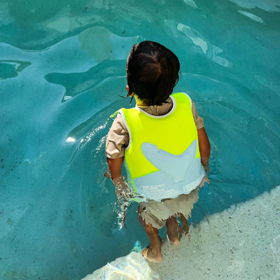 Swim Vest - Salty the Shark Aqua Neon Yellow