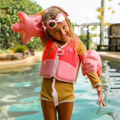 Sunny Life - Swim Vest Melody the Mermaid Neon Strawberry - Swanky Boutique