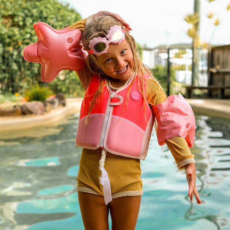 Sunny Life - Swim Vest Melody the Mermaid Neon Strawberry - Swanky Boutique