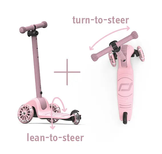 Scoot and Ride - Scooter Highwaykick 3S LED Lights - Rose (3+ Years) - Swanky Boutique Malta 