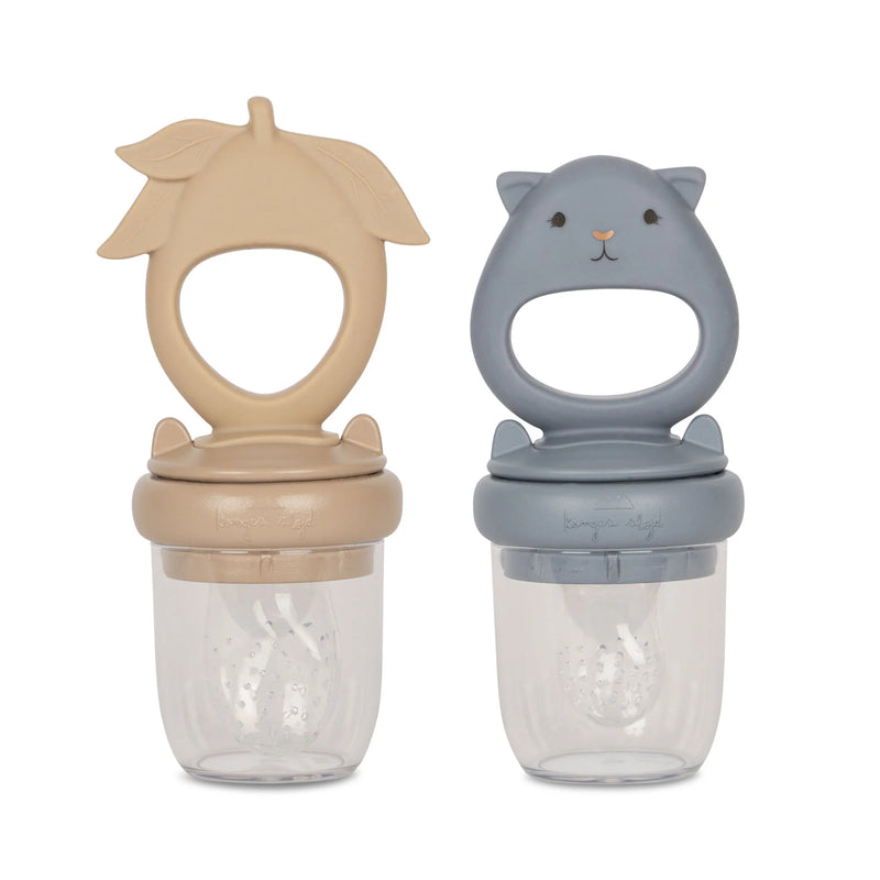 Konges Sloejd - Fruit Feeding Pacifier Silicone Bunny & Lemon Warm Clay Quicksilver - Swanky Boutique