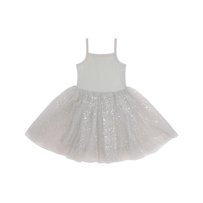 Bob & Blossom - Tutu Dress Cotton Silver Sparkle - Swanky Boutique