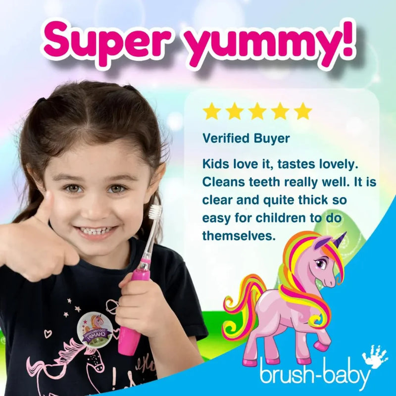 brush baby - Flossy Unicorn’s Strawberry Toothpaste for Kids (50ml) - swanky boutique malta