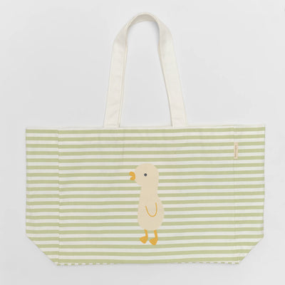 SunnyLife-Beach Bag, Kids Canvas- Duck Sage Stripe-Swanky Boutique Malta 