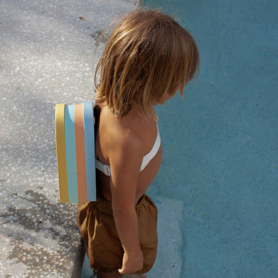 SunnyLife-Bubble Back Float- Sid the Seagull, Mustard Stripe- Swanky Boutique Malta 