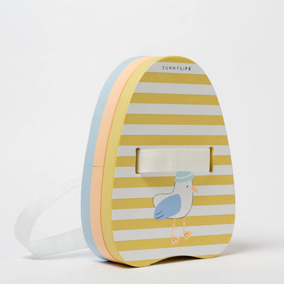 SunnyLife-Bubble Back Float- Sid the Seagull, Mustard Stripe- Swanky Boutique Malta 