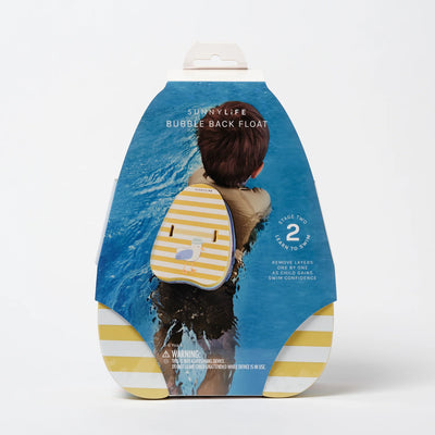 SunnyLife-Bubble Back Float- Sid the Seagull, Mustard Stripe- Swanky Boutique Malta 
