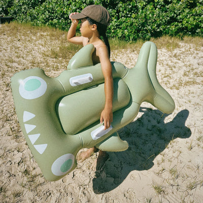 SunnyLife-Kids Lie-On Float - Salty the Shark Khaki-Swanky Boutique Malta 