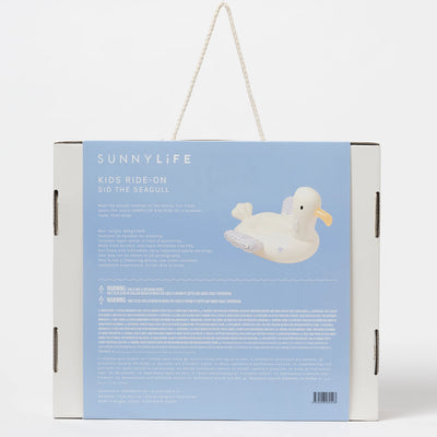 SunnyLife-Kids Ride-On Float - Sid the Seagull,Blue Stripe-Swanky Boutique Malta 