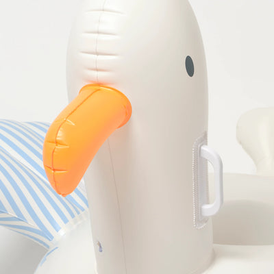 SunnyLife-Kids Ride-On Float - Sid the Seagull,Blue Stripe-Swanky Boutique Malta 