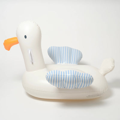 SunnyLife-Kids Ride-On Float - Sid the Seagull,Blue Stripe-Swanky Boutique Malta 
