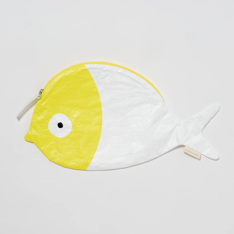 SunnyLife-Kids Wet Bag- Finn the Fish Neon Yellow-Swanky Boutique Malta