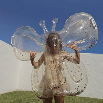 SunnyLife-Kids Lie-On Float - Butterfly Cotton Candy Glitter-Swanky Boutique Malta 