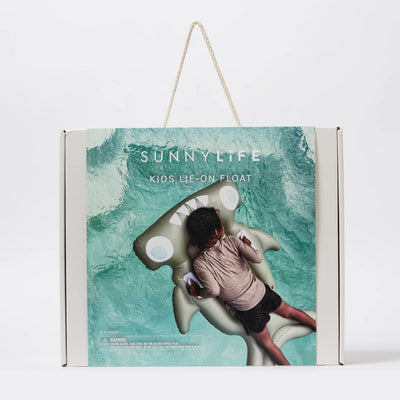SunnyLife-Kids Lie-On Float - Salty the Shark Khaki-Swanky Boutique Malta 
