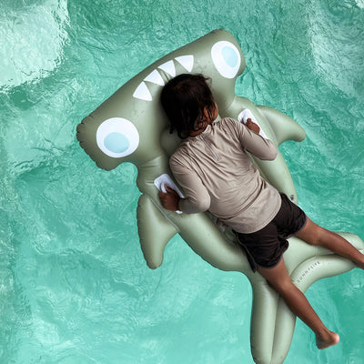 SunnyLife-Kids Lie-On Float - Salty the Shark Khaki-Swanky Boutique Malta 